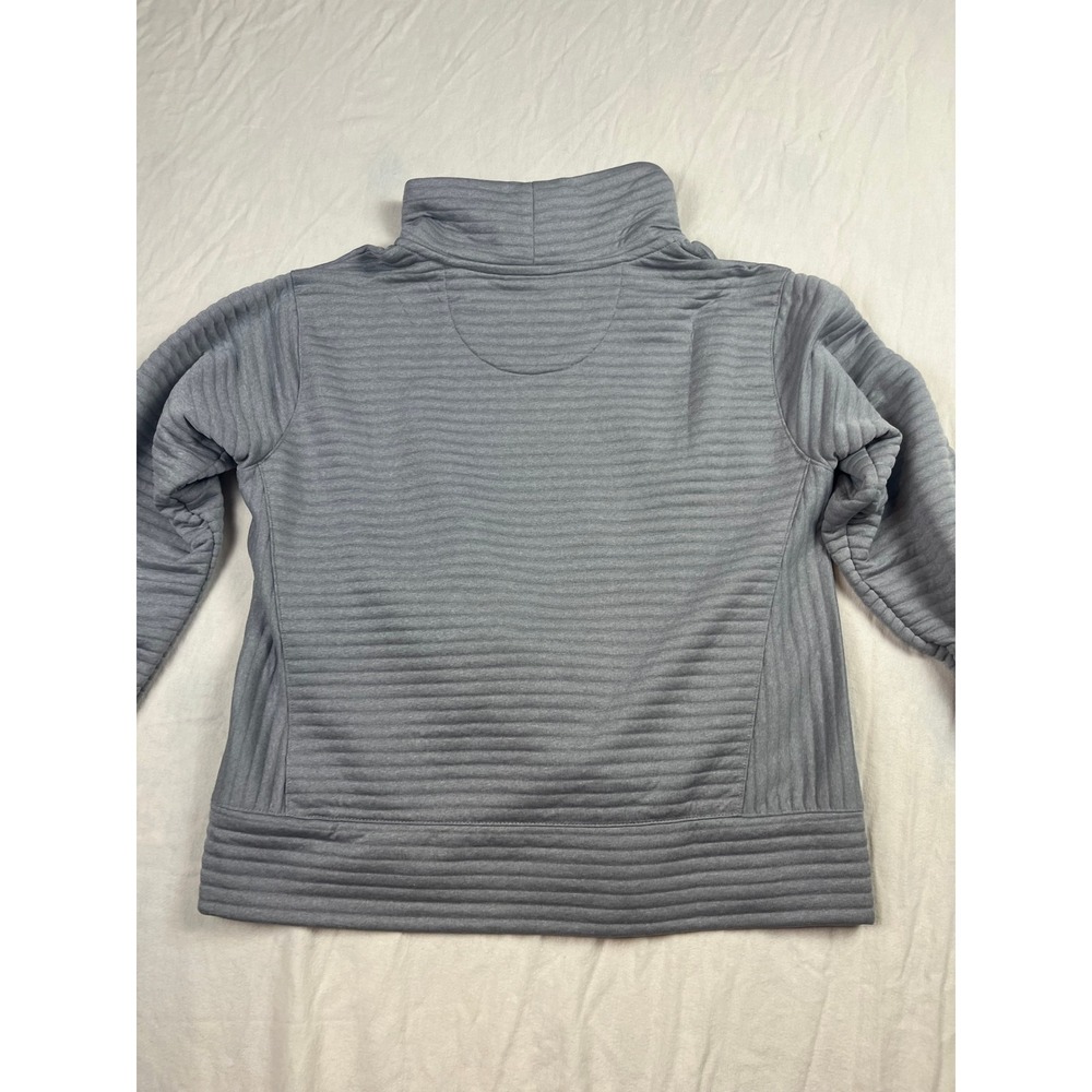LL Bean Womens Gray Quilted Funnel Neck Pullover Sweatshirt 519210 Size S Reg - Picture 8 of 8